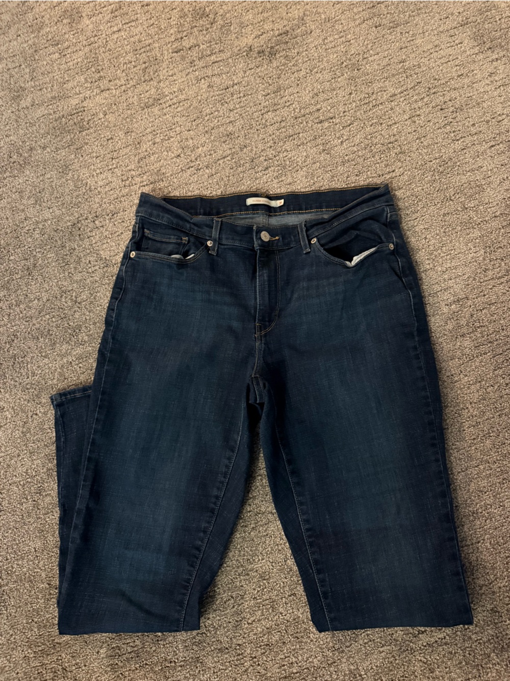Levi Straight Leg Women's Jeans in Dark Blue Denim